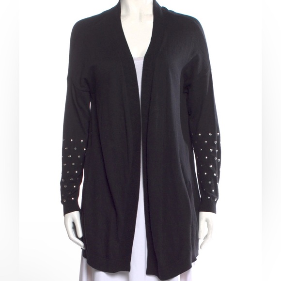 Sandro Open Front Embellished Cardigan Sweater - Picture 2 of 7